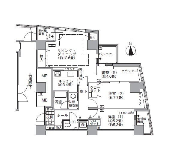 アクティ汐留・2701号室の間取り