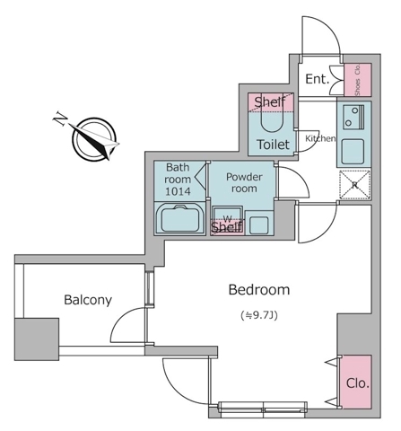 日本橋浜町の完工年月(2019年3月)築の賃貸マンションの間取り