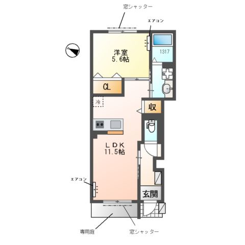 (仮称) 柏市柏 新築アパートの間取り