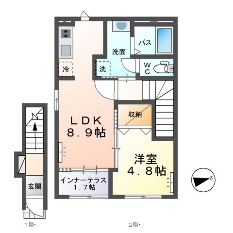 仮)水戸市東前町 新築アパートの間取り