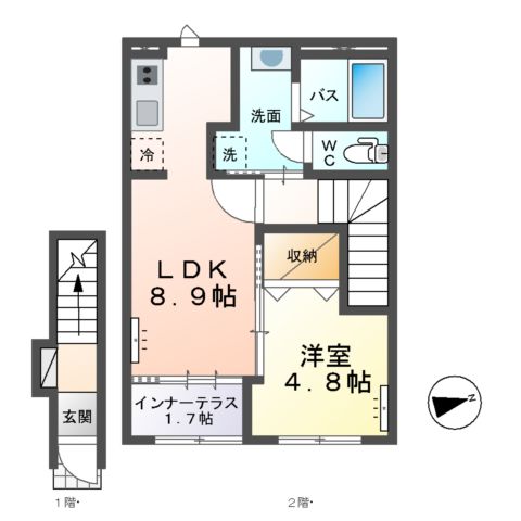 仮)水戸市東前町 新築アパートの間取り