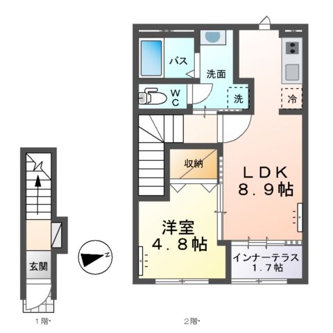 仮)水戸市東前町 新築アパートの間取り