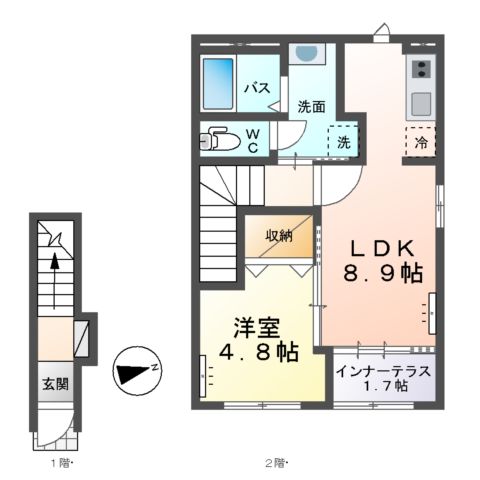 仮)水戸市東前町 新築アパートの間取り