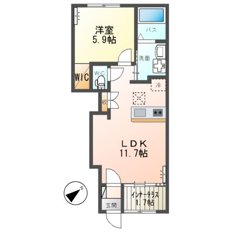 仮)那珂市菅谷字江向東新築アパートの間取り