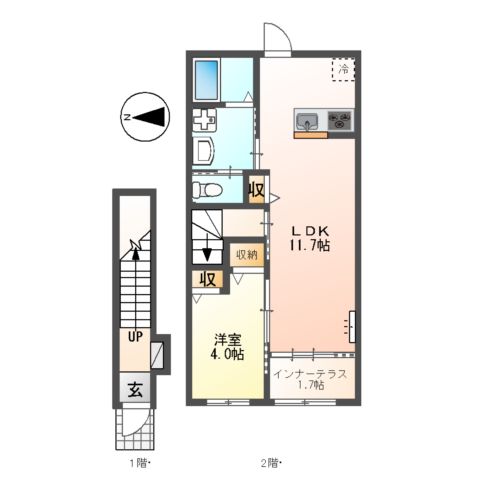 レヴメゾン神山参番館の間取り