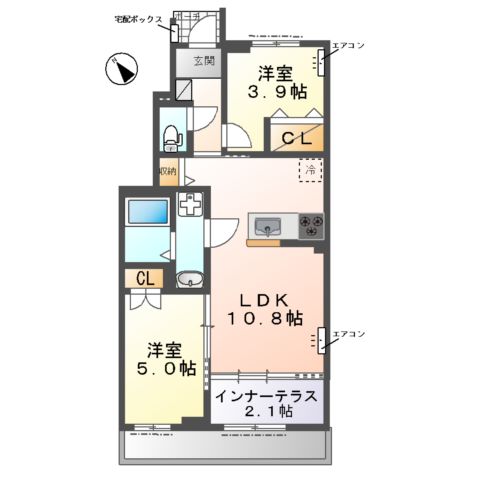 (仮称) 野田市なみき3丁目アパートの間取り