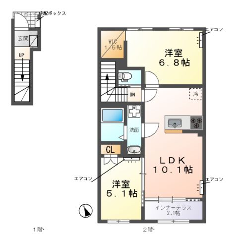 (仮称) 野田市なみき3丁目アパートの間取り