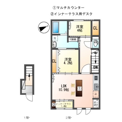 東野川4丁目 アパート新築工事の間取り
