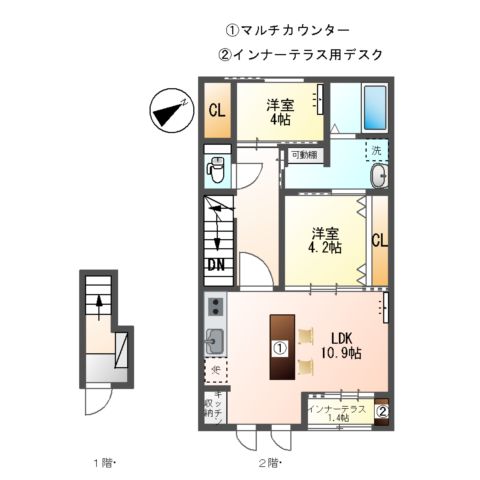 東野川4丁目 アパート新築工事の間取り