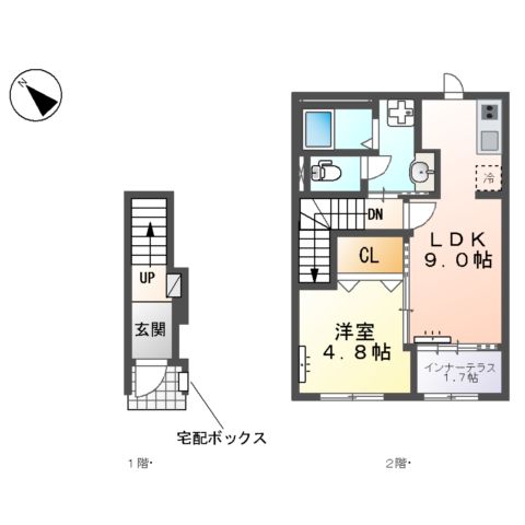 各務原市鵜沼東町 賃貸アパートⅢ期新築工事の間取り