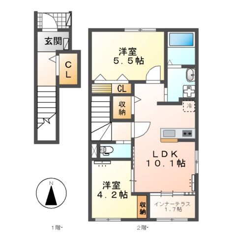 仮)豊山町青山六和新築アパートの間取り