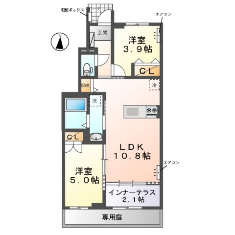 (仮称)野田市岩名 新築アパートの間取り