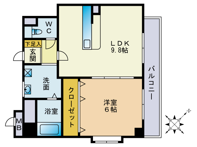 ウィンディア室見Ⅵの間取り