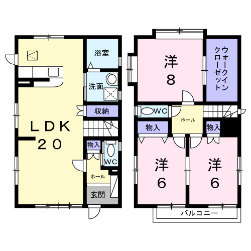 百人町戸建住宅Aの間取り