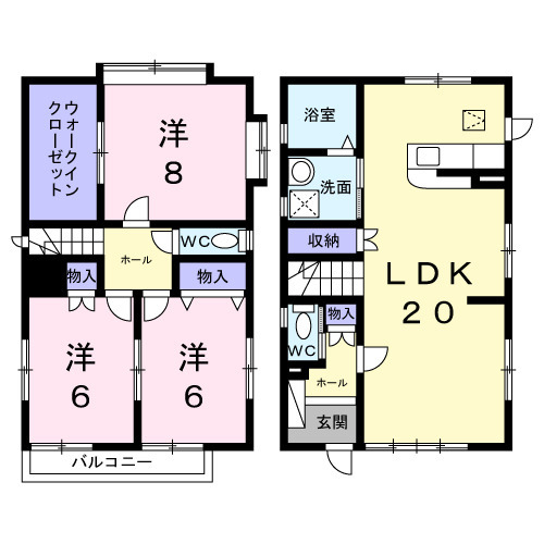 百人町戸建住宅Bの間取り