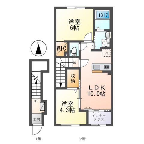 仮)中川区千音寺2丁目新築アパートの間取り