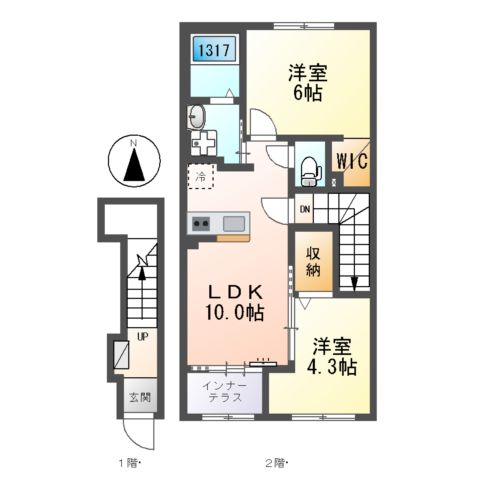 仮)中川区千音寺2丁目新築アパートの間取り