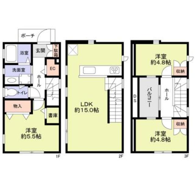 中野区中央1丁目戸建ての間取り