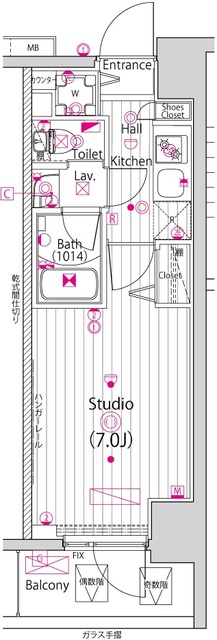 ガーラ・リバースクエア横濱南の間取り