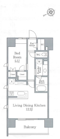 柳橋の完工年月(2013年12月)築の賃貸マンションの間取り