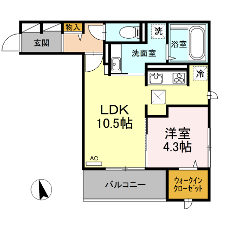 D-roomサクランボの間取り