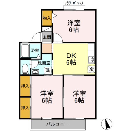 松富の完工年月(1992年1月)築の賃貸アパートの間取り