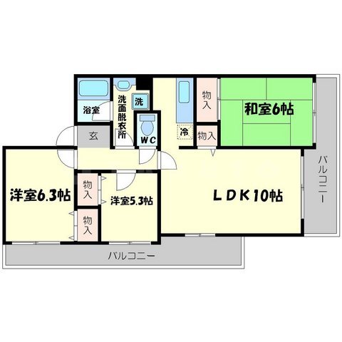 トレビバース上山手公園1の間取り