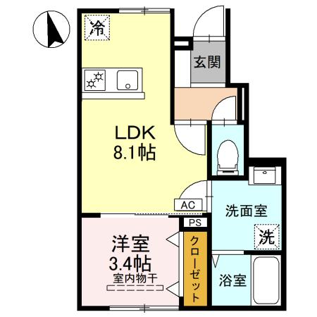 (仮称)高崎市金古町アパート Aの間取り