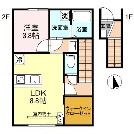 (仮称)高崎市金古町アパート Bの間取り