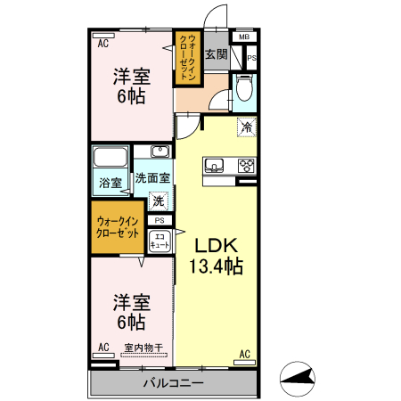 メゾン　アムール・302号室の間取り