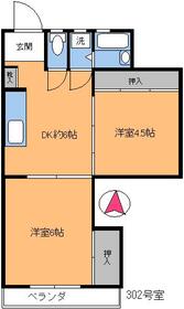 コーポハラブン・302号室の間取り