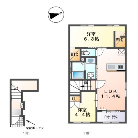 仮）津島市神守町新築アパートの間取り