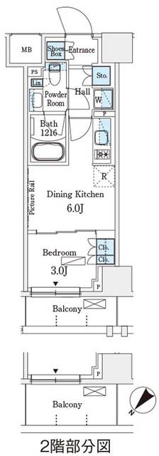 パークアクシス横浜伊勢佐木町通りの間取り