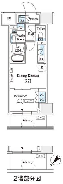 パークアクシス横浜伊勢佐木町通りの間取り