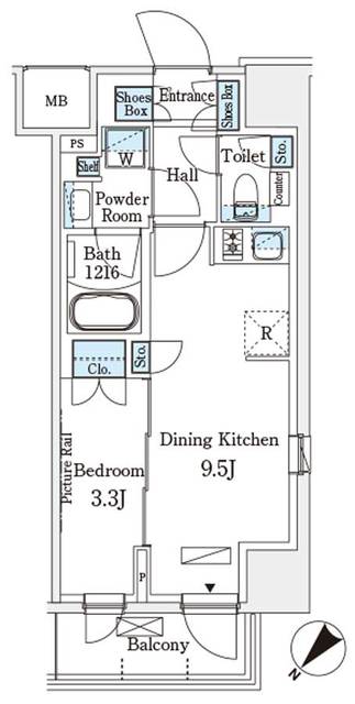 パークアクシス横浜伊勢佐木町通りの間取り