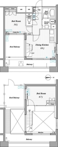 緑の完工年月(2008年1月)築の賃貸マンションの間取り