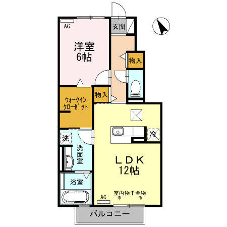 カーサ ポポラーレ Bの間取り