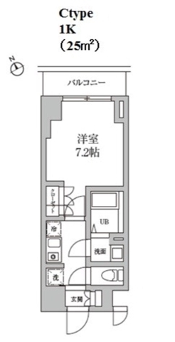 日本橋馬喰町の完工年月(2014年4月)築の賃貸マンションの間取り