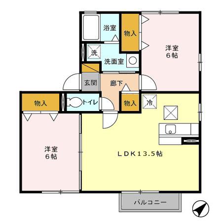プリモ西白井 Bの間取り
