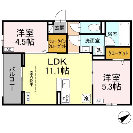 アルスフィルド相模原の間取り