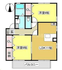 ローズコート鞍Dの間取り