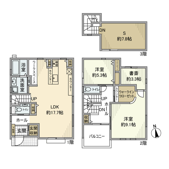 国領町戸建の間取り