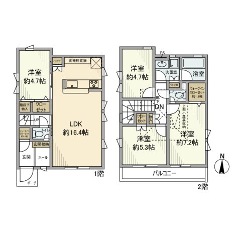 上鷺宮戸建の間取り