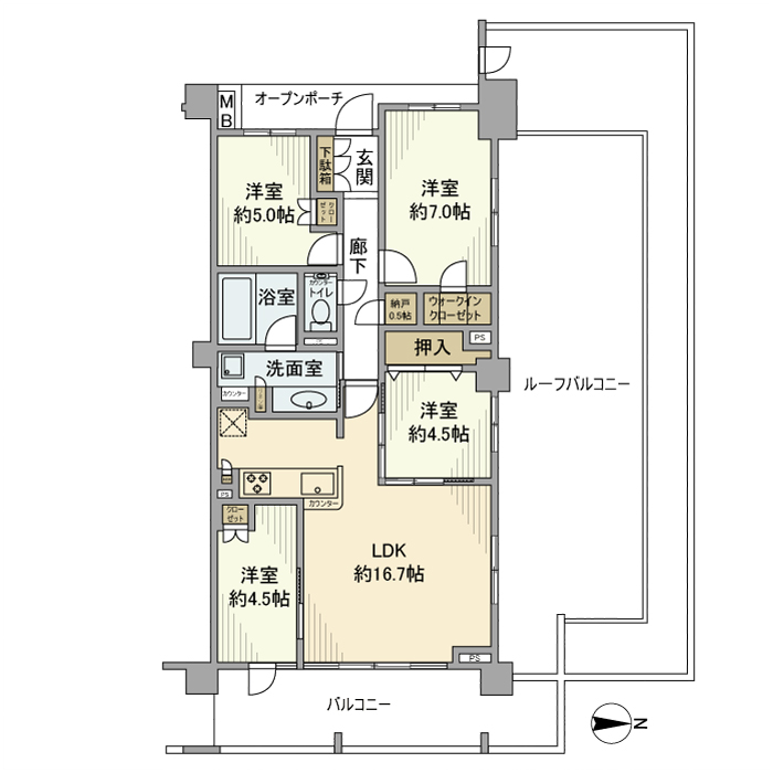 プラウドシティ元住吉の間取り