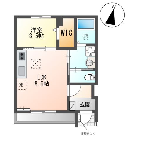 (仮称)千葉市若葉区桜木北新築アパートの間取り