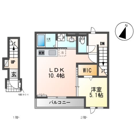 (仮称)千葉市若葉区桜木北新築アパートの間取り