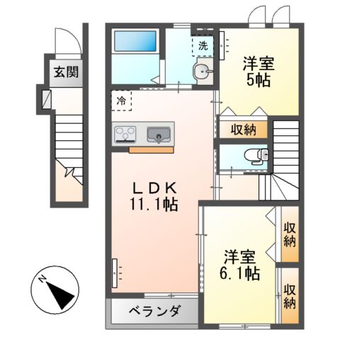 仮)元吉田町新築アパートの間取り
