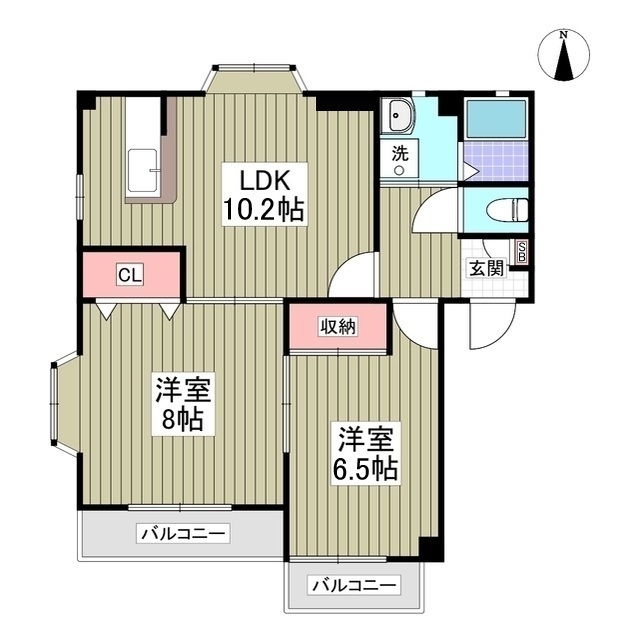 セゾンハイツBの間取り