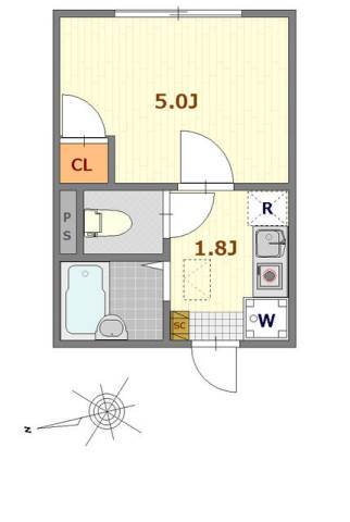バーミープレイス立川柴崎町の間取り