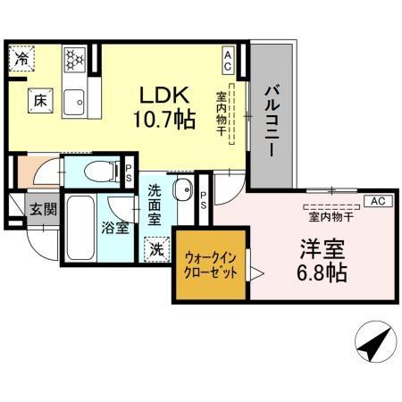 谷田の完工年月(2026年6月)築の賃貸アパートの間取り